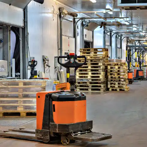 Powered Industrial Truck Forklift in a manufacturing facility